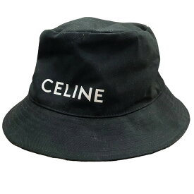 【中古】CELINE　ロゴバケットハット ブラック サイズ：L 【140424】（セリーヌ）
