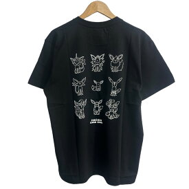 【中古】YU NAGABA × ポケモンカードゲーム for BEAMSOsuwari Design T-shirt おすわりデザインTシャツ ブラック サイズ：L