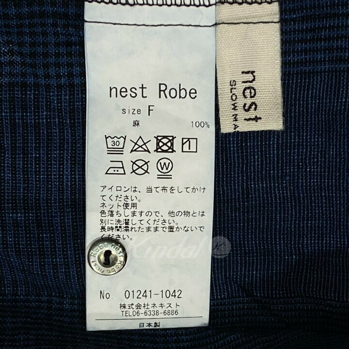 楽天市場】【中古】nest Robe24SS リネンインディゴグレンチェック 