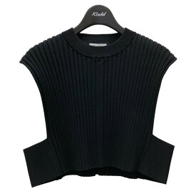 【中古】HYKE　WIDE RIBBED CROPPED VEST　ニットベスト 222-11296 ブラック サイズ：FREE 【150424】（ハイク）