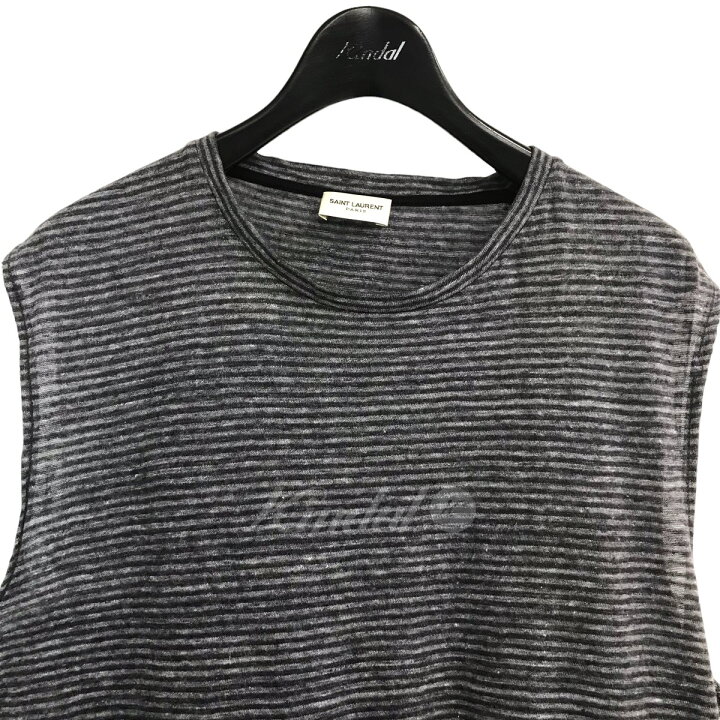 楽天市場】【中古】SAINT LAURENT PARISノースリーブボーダーTシャツ 