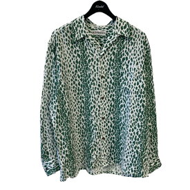 【中古】WACKO MARIA　24SS LEOPARD OPEN COLLAR SHIRT グリーン サイズ：L 【160424】（ワコマリア）