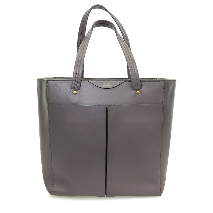 楽天市場】【中古】ANYA HINDMARCHレザートートバッグ グレー系【価格 