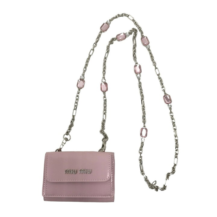 楽天市場】【中古】miu miuクリスタルチェーン ミニウォレット 5MR027  