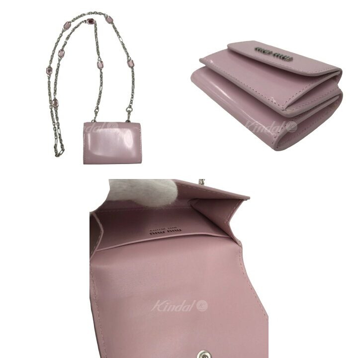 楽天市場】【中古】miu miuクリスタルチェーン ミニウォレット 5MR027  
