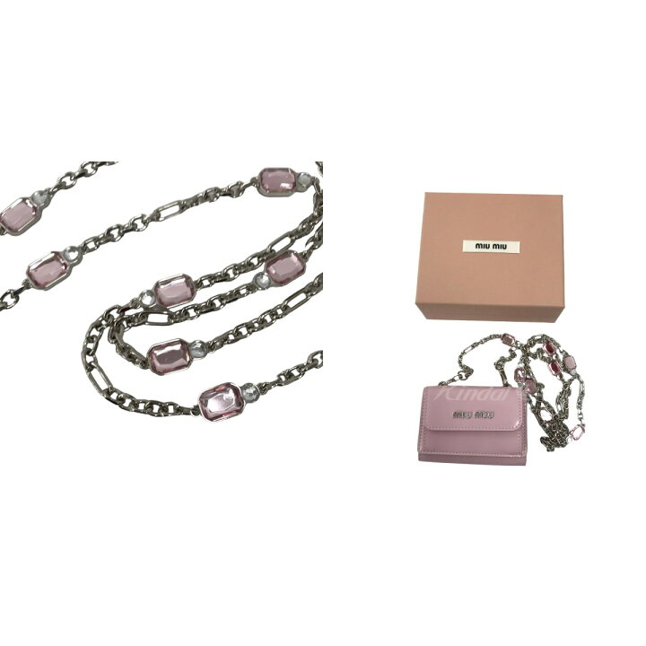 楽天市場】【中古】miu miuクリスタルチェーン ミニウォレット 5MR027  