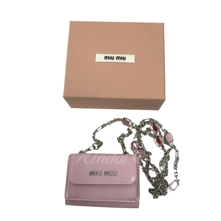 楽天市場】【中古】miu miuクリスタルチェーン ミニウォレット 5MR027  