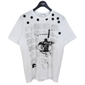 【中古】COMME des GARCONS SHIRT　JEAN MICHEL BASQUIAT バスキア プリント Tシャツ W26107 ホワイト サイズ：L 【150424】（コムデギャルソンシャツ）