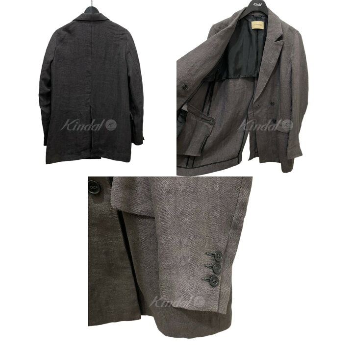楽天市場】【中古】Curensology ヘリンボンリネンジャケット グレー 