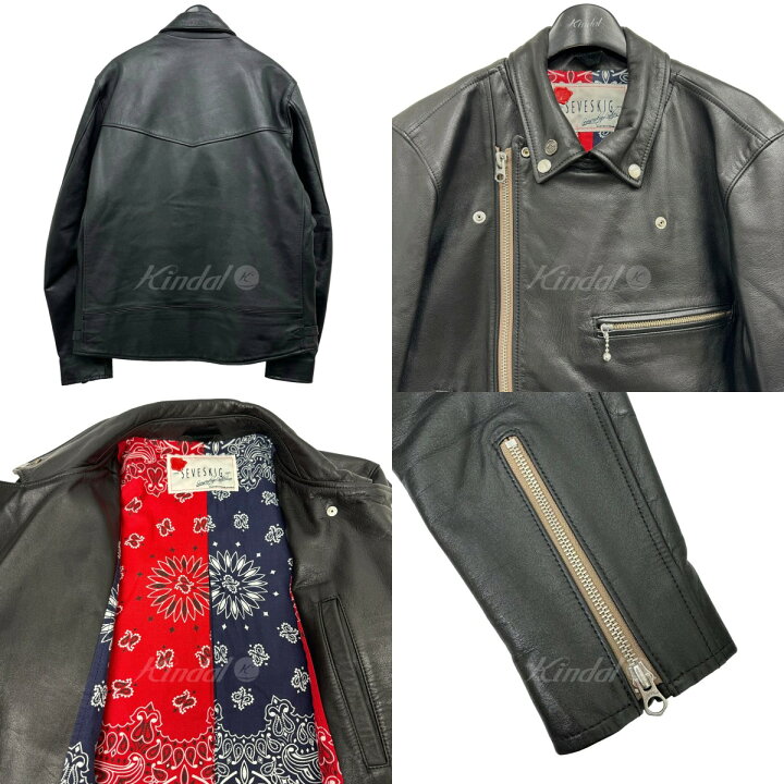楽天市場】【中古】SEVESKIG レザーライダースジャケット  