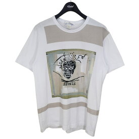 【中古】COMME des GARCONS SHIRT　JEAN MICHEL VASQUIAT バスキア プリントTシャツ W26105 ホワイト×ベージュ サイズ：L 【160424】（コムデギャルソンシャツ）