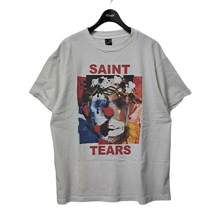 SAINT MICHAEL x DENIM TEARS SAINT TEARS WHITE L/S T-SHIRT SIZE: XL 