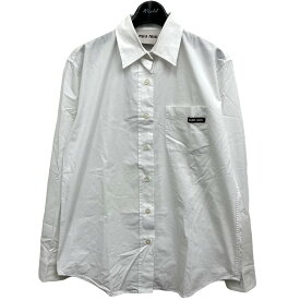 【中古】miu miu　ポケットロゴシャツ ホワイト サイズ：36 【180424】（ミュウミュウ）