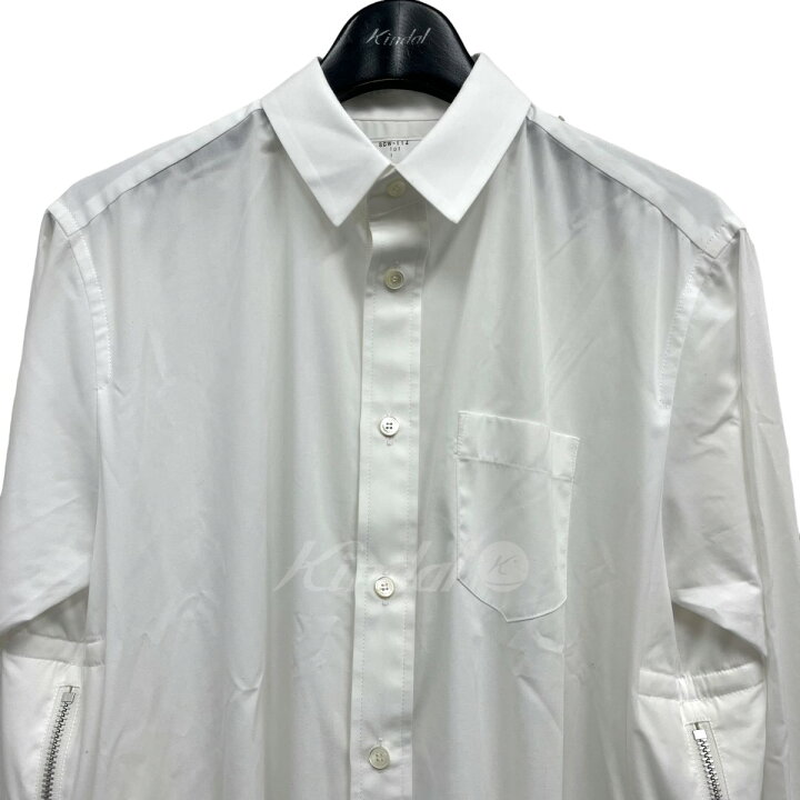 楽天市場】【中古】sacai プリーツサイドシャツワンピース ホワイト 