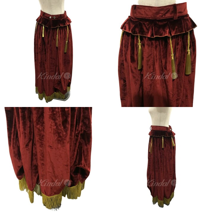 楽天市場】【中古】hazama幕開けのベルベットスカート レッド サイズ  