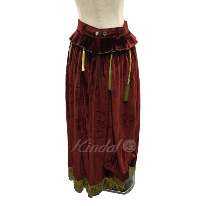 楽天市場】【中古】hazama幕開けのベルベットスカート レッド サイズ  