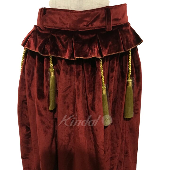 楽天市場】【中古】hazama幕開けのベルベットスカート レッド サイズ  