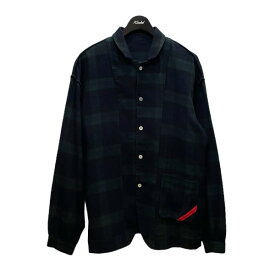 【中古】phingerin　NIGHT SHIRT タータンチェックナイトシャツ グリーン サイズ：M 【170424】（フィンガリン）