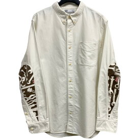 【中古】VISVIM　Aibacore Merrick Shirtアーム切替ボタンダウンシャツ オフホワイト サイズ：2 【170424】（ビズビム）