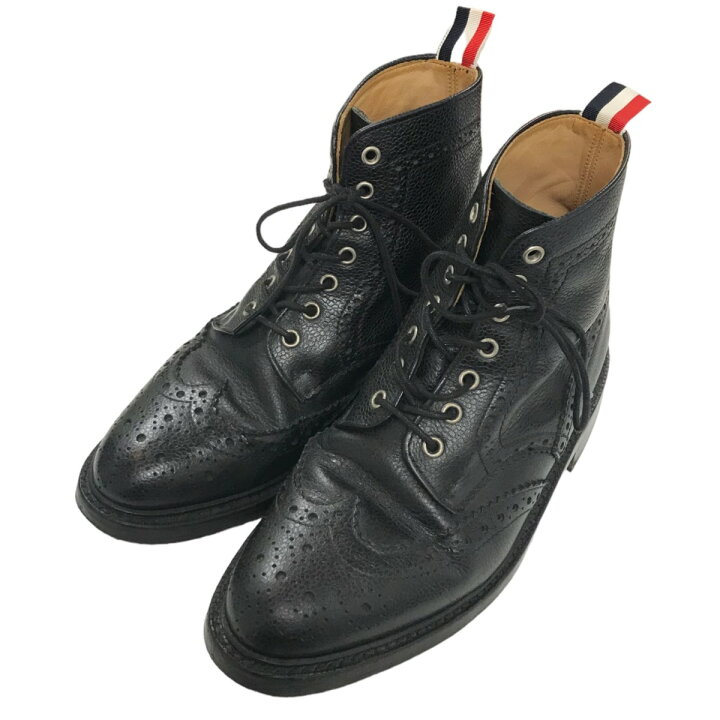 楽天市場】【中古】THOM BROWNEレザーウィングチップブーツ ブラック 