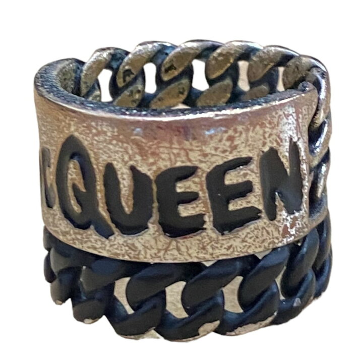 楽天市場】【中古】ALEXANDER McQUEEN リング シルバー×ブラック 