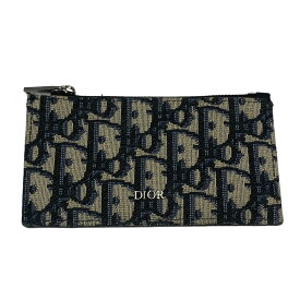 【中古】Christian Dior　トロッターオブリークジャガードカードケース コインケース ブラック 【200424】（クリスチャンディオール）