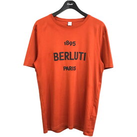 【中古】BerlutiロゴTシャツ オレンジ サイズ：M【価格見直し】