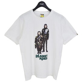 【中古】A BATHING APE　A PLANET OF THE APES Tee 猿の惑星 プリントTシャツ ホワイト サイズ：M 【190424】（アベイシングエイプ）