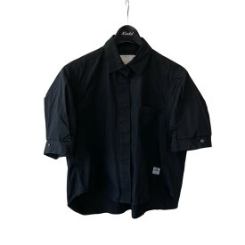 【中古】sacai　23SS Thomas Mason Cotton Poplin Shirt 半袖シャツ 23-06528 ブラック サイズ：1 【200424】（サカイ）