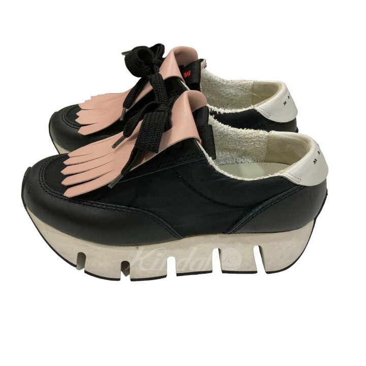 楽天市場】【中古】MARNI フリンジ厚底スニーカー SNZW005504 ブラック 