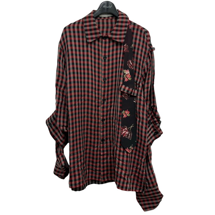 楽天市場】【中古】DELADA ネクタイ付きチェックシャツ ブラック 