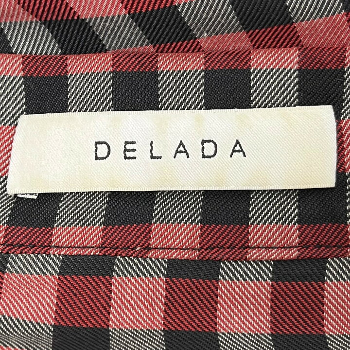 楽天市場】【中古】DELADA ネクタイ付きチェックシャツ ブラック  
