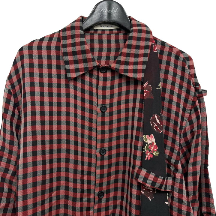 楽天市場】【中古】DELADA ネクタイ付きチェックシャツ ブラック 