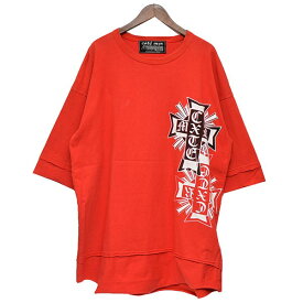 【中古】cate men　オーバーサイズTシャツ レッド サイズ：表記なし 【210424】（ケイトメン）