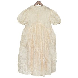 【中古】DREAM sister jane　MIDI SMOCK DRESS　ワンピース クリーム サイズ：S 【210424】（ドリーム シスタージェーン）