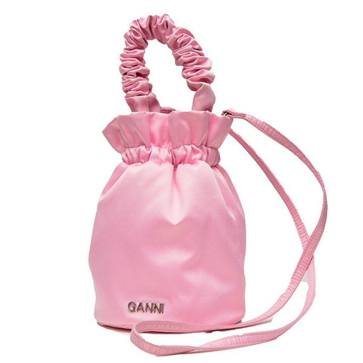 楽天市場】【中古】Ganni巾着ミニショルダーバッグ ピンク【価格見直し 