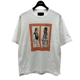 【中古】LANVIN　×池波正太郎 プリントTシャツ CS502L ホワイト サイズ：48 【230424】（ランバン）