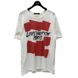 【中古】LOUIS VUITTON　POP UP STORE 限定 グラフィックロゴ Tシャツ RM181 FMB HEY78W ホワイト サイズ：L 【230424】（ルイヴィトン）