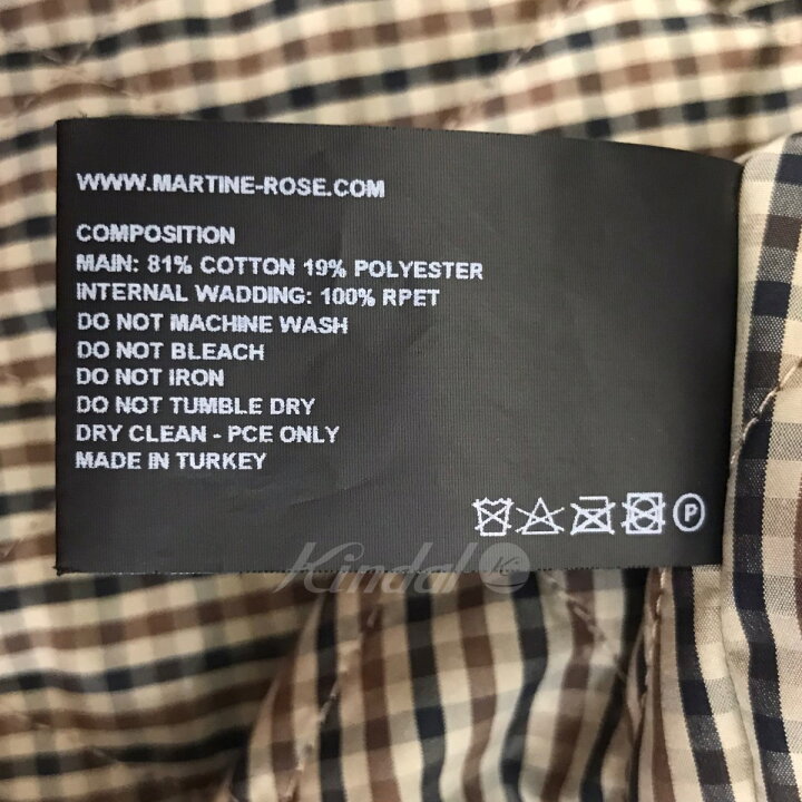 楽天市場】【中古】Martine rose キルティングチェックシャツ ベージュ 