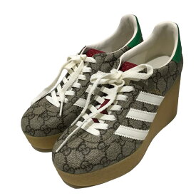 【中古】GUCCI×adidas　ウェッジソールスニーカー 725655 ベージュ サイズ：37 【230424】（グッチ×アディダス）