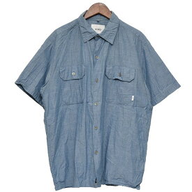 【中古】WTAPS　2020SS　DECK SS SHIRT COTTON DANGAREE　ダンガリーシャツ ブルー サイズ：X03 【230424】（ダブルタップス）