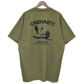【中古】Carhartt WIP　S／S Swamp Tours T-Shirt　プリントTシャツ カーキ サイズ：L 【230424】（カーハート）
