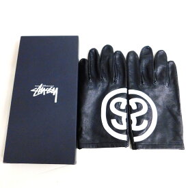【中古】Stussy　2023AW SS Link Leather Gloves ブラック サイズ：SM 【230424】（ステューシー）