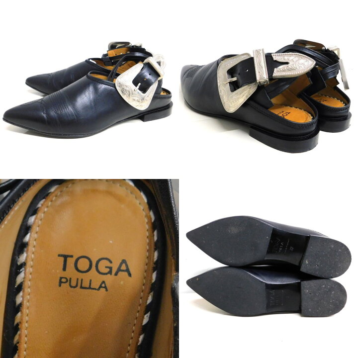 楽天市場】【中古】TOGA PULLA アンクルベルトサンダル AJ954 ブラック  