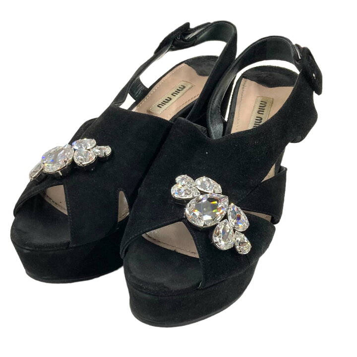 楽天市場】【中古】miu miuグルカサンダル ブラック サイズ：37 