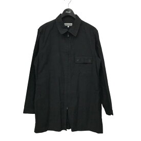 【中古】YOHJI YAMAMOTO pour homme　23SS コットンツイルジップアップジャケット ロングシャツジャケット HZ-B08-002 ブラック サイズ：2 【240424】（ヨウジヤマモトプールオム）