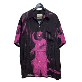 【中古】WACKO MARIA　21SS「THE SILENCE OF THE LAMBS S／S HAWAIIAN SHIRT」 ショッキングピンク×ブラック サイズ：L 【250424】（ワコマリア）