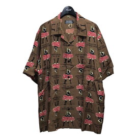 【中古】HYSTERIC GLAMOUR　VIXEN GIRL柄　オープンカラー半袖シャツ 02232AH02 ブラウン サイズ：XL 【250424】（ヒステリックグラマー）