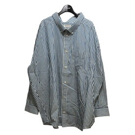 【中古】BALENCIAGA　ロゴストライプオーバーシャツロングシャツ 622050 ブルー サイズ：36 【250424】（バレンシアガ）