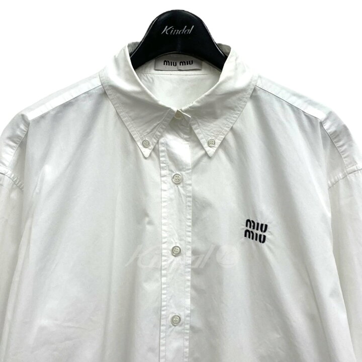 楽天市場】【中古】miu miu ショート丈ポプリンシャツ ホワイト サイズ 